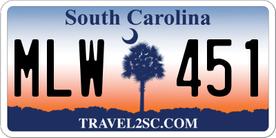 SC license plate MLW451