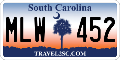 SC license plate MLW452