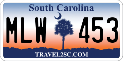 SC license plate MLW453