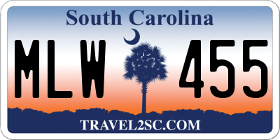 SC license plate MLW455