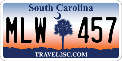 SC license plate MLW457