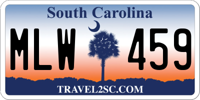 SC license plate MLW459