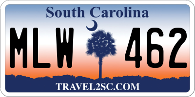 SC license plate MLW462
