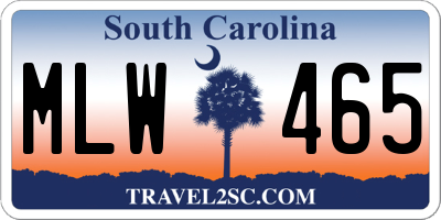 SC license plate MLW465