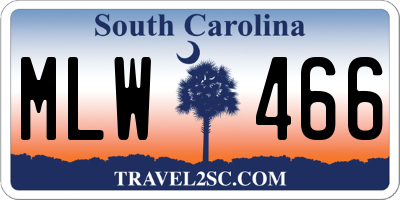 SC license plate MLW466
