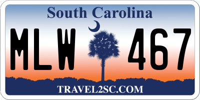 SC license plate MLW467