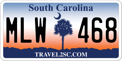 SC license plate MLW468