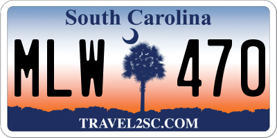 SC license plate MLW470