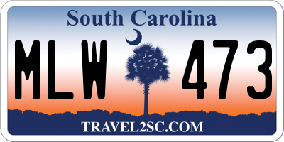 SC license plate MLW473