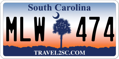 SC license plate MLW474
