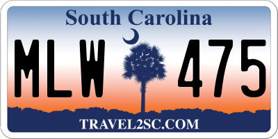 SC license plate MLW475