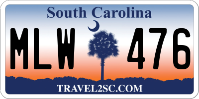 SC license plate MLW476