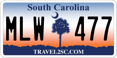 SC license plate MLW477