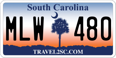 SC license plate MLW480