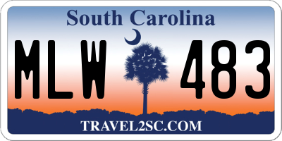SC license plate MLW483