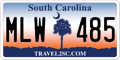 SC license plate MLW485
