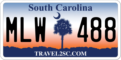 SC license plate MLW488