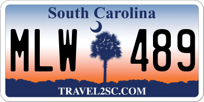 SC license plate MLW489