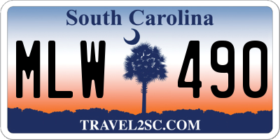 SC license plate MLW490