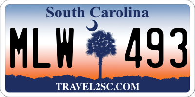SC license plate MLW493