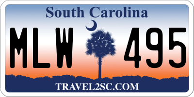 SC license plate MLW495
