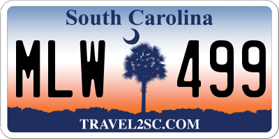 SC license plate MLW499
