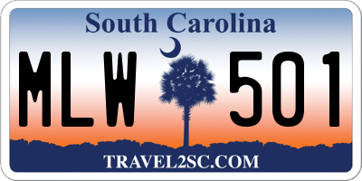 SC license plate MLW501