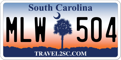 SC license plate MLW504