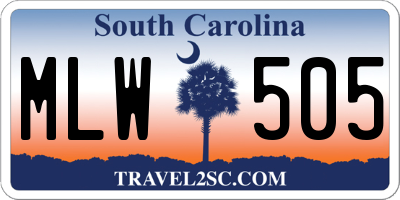 SC license plate MLW505