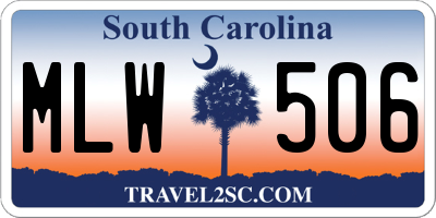 SC license plate MLW506