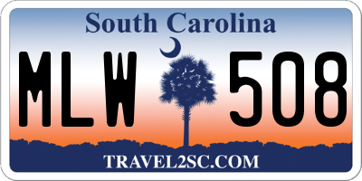 SC license plate MLW508