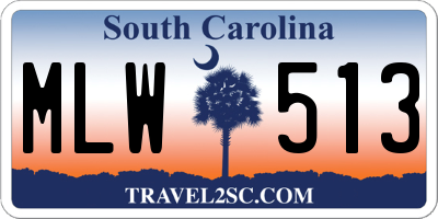 SC license plate MLW513