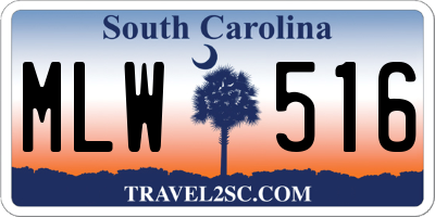 SC license plate MLW516