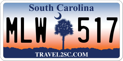 SC license plate MLW517