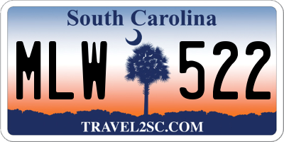 SC license plate MLW522