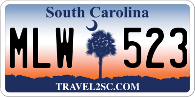 SC license plate MLW523