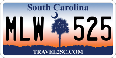 SC license plate MLW525