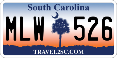 SC license plate MLW526