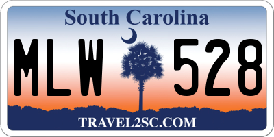SC license plate MLW528