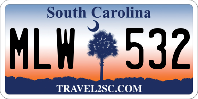 SC license plate MLW532