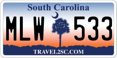 SC license plate MLW533