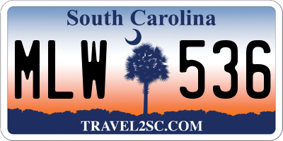 SC license plate MLW536