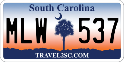 SC license plate MLW537