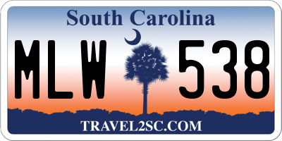 SC license plate MLW538