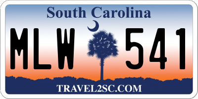 SC license plate MLW541