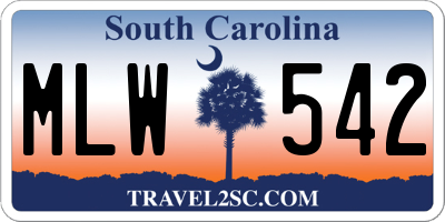 SC license plate MLW542