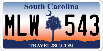 SC license plate MLW543