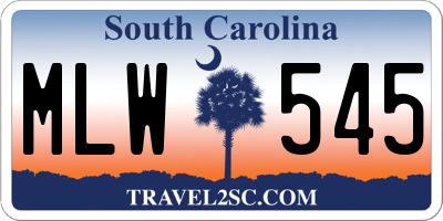 SC license plate MLW545