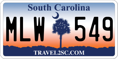 SC license plate MLW549