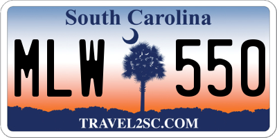 SC license plate MLW550